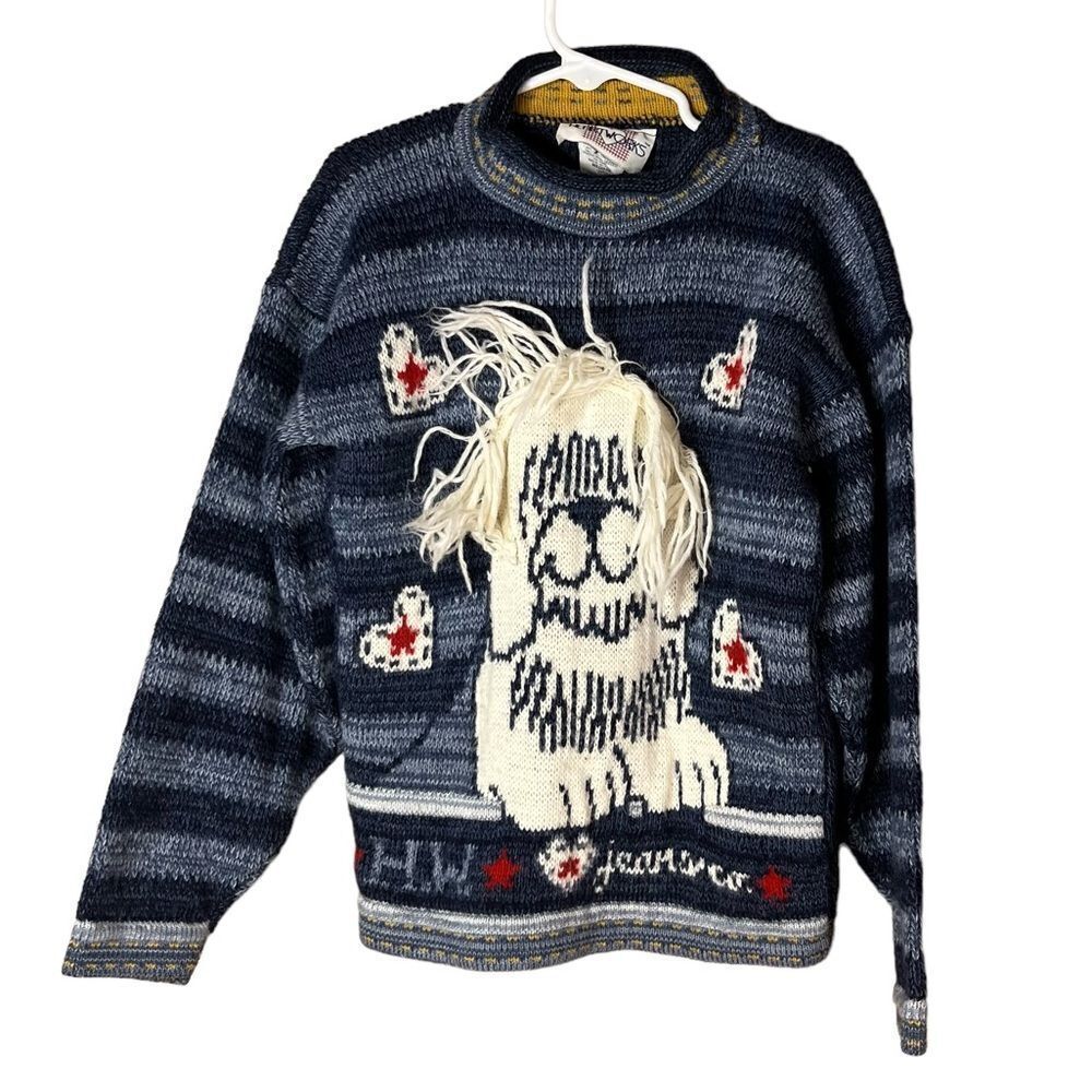 Vintage HeartWorks Dog Print Sweater